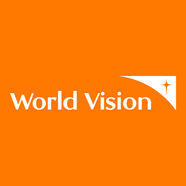 World Vision logo with text on an orange background and a stylized star symbol.